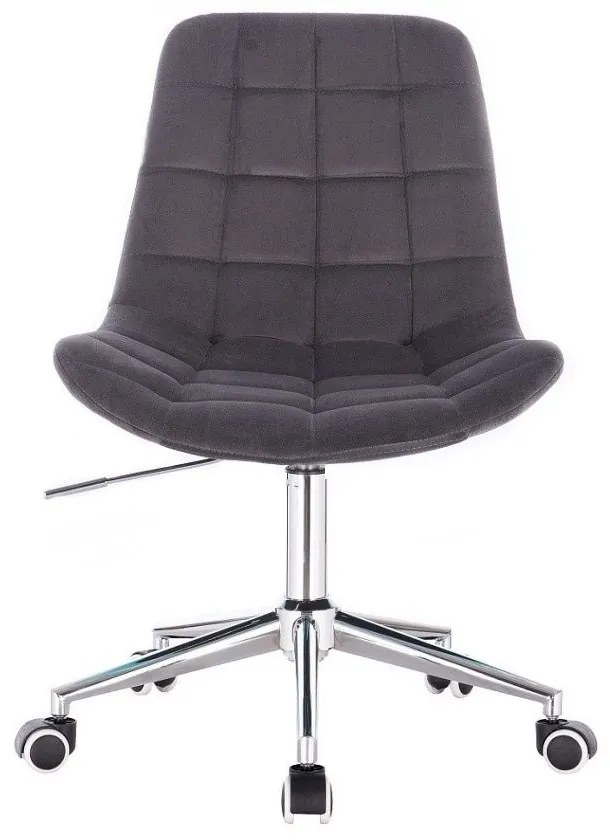 LuxuryForm DESIGN Stolička PARIS VELUR na striebornej podstave s kolieskami - šedá
