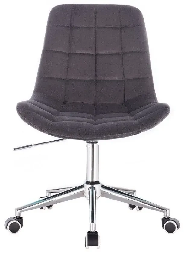 LuxuryForm DESIGN Stolička PARIS VELUR na striebornej podstave s kolieskami - šedá