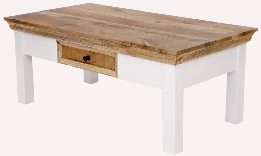 furniture-nabytek.cz - Konferenčný stolík so zásuvkou z masívu mango 110x45x60.