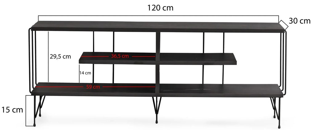 TV stolík/skrinka Elza (Tmavá hnedá). Vlastná spoľahlivá doprava až k Vám domov. 1072657