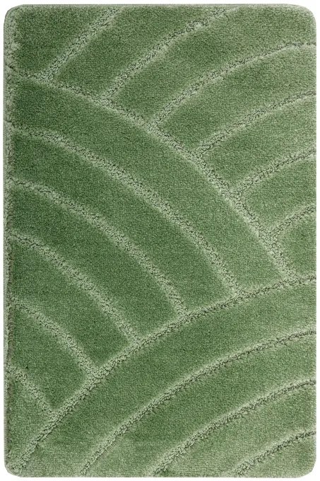 Kúpeľňový koberček Sash Sage zelený, pruhy