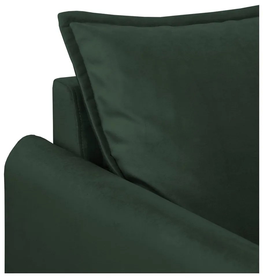 Tmavozelené zamatové kreslo Juli – Ropez