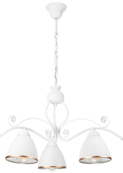 Luster na reťazi RETRO II 3xE27/60W/230V biela