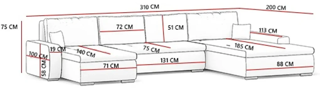 Rozkladacia rohová sedacia súprava TORONTO Svetlo sivá/biela eko-koža Ľavá