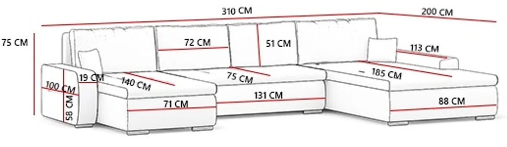Rozkladacia rohová sedacia súprava TORONTO Tmavo sivá/biela eko-koža Ľavá
