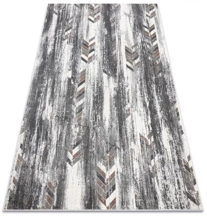 Moderný koberec NOBLE 9732 47 Rybia kosť vintage - Štrukturálny, dve vrstvy rúna , sivá / béžová Veľkosť: 240x330 cm