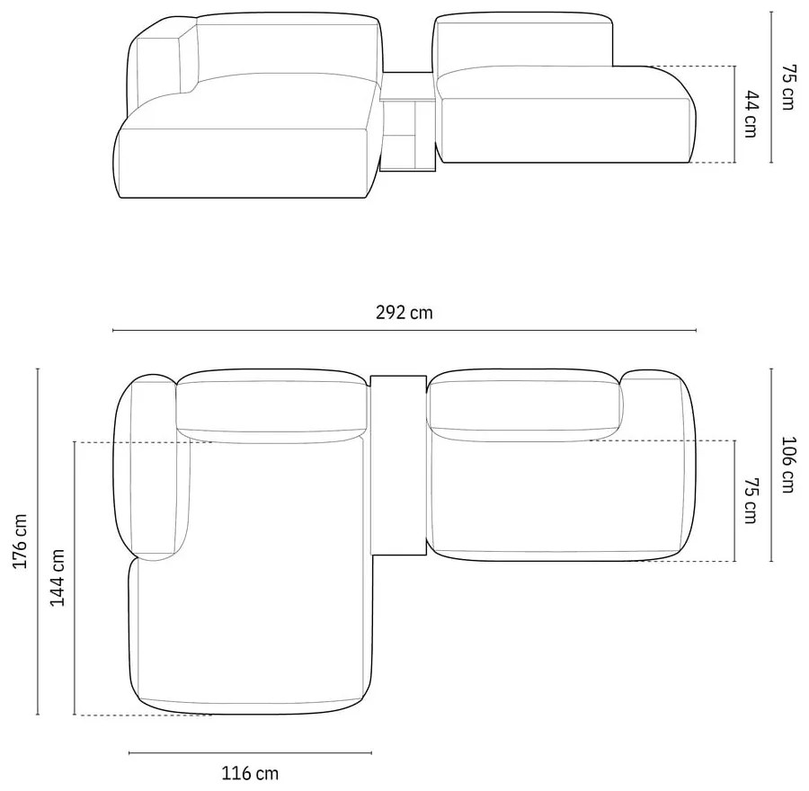 Béžová modulárna rohová pohovka (ľavý roh) Martina – Micadoni Home