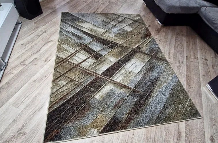 HU Hnedý moderný koberec Villa 872 s linkovaným vzorom Rozmer: 200x290 cm