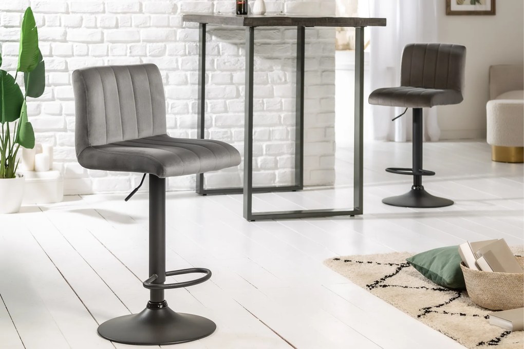 Barová stolička Portland velvet grey