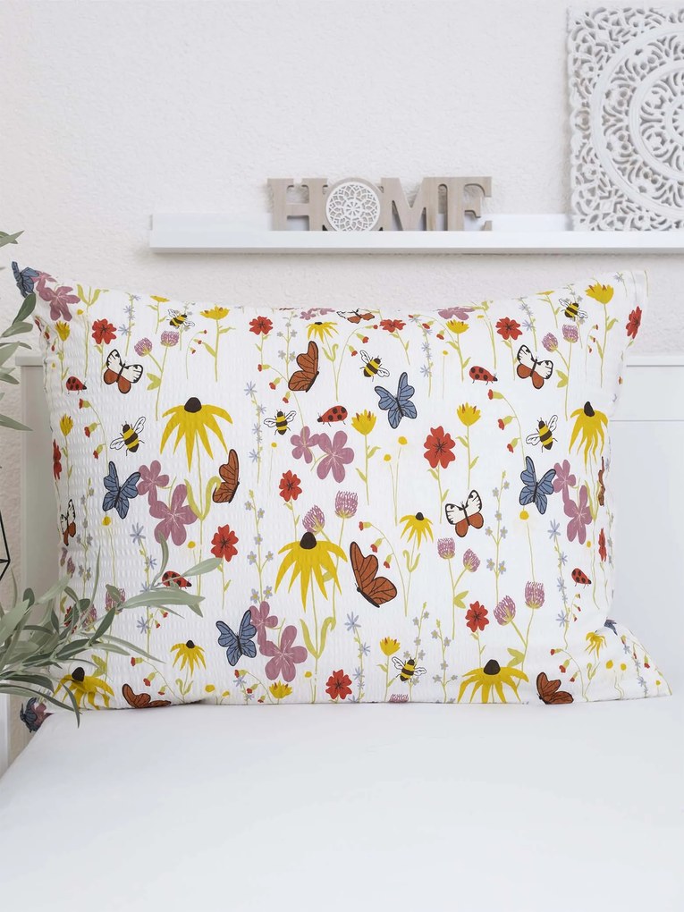 Krepová obliečka na vankúš Renforcé 70 x 90 cm - Motýliky