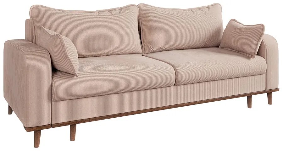 Béžová menčestrová pohovka 220 cm Beata – Ropez