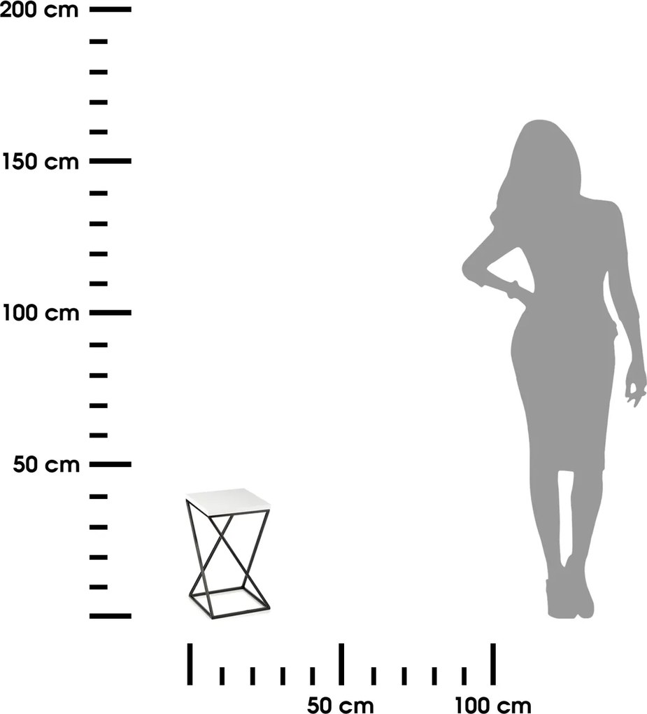 STOJAN NA KVETINÁČ LOFT7 40X24X24 CM ČIERNA/BIELA