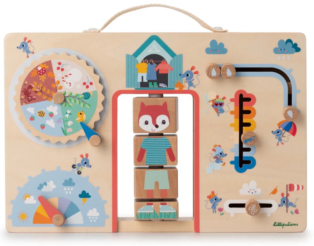 Lilliputiens - Activity Board - obliekame sa podľa počasia - líška Alice