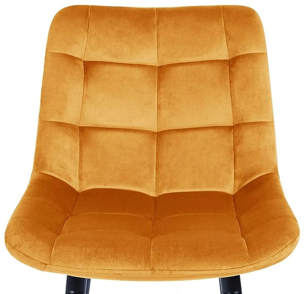 Zamatová barová stolička CHIC 90 cm horčicová