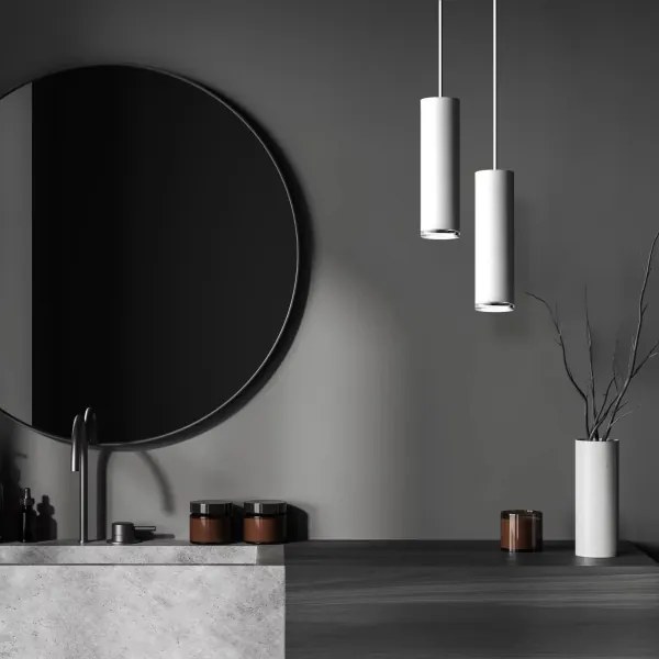 LED RGBW stmievateľný kúpeľňový závesný luster TURYN 1xGU10/6W/230V IP44 biela