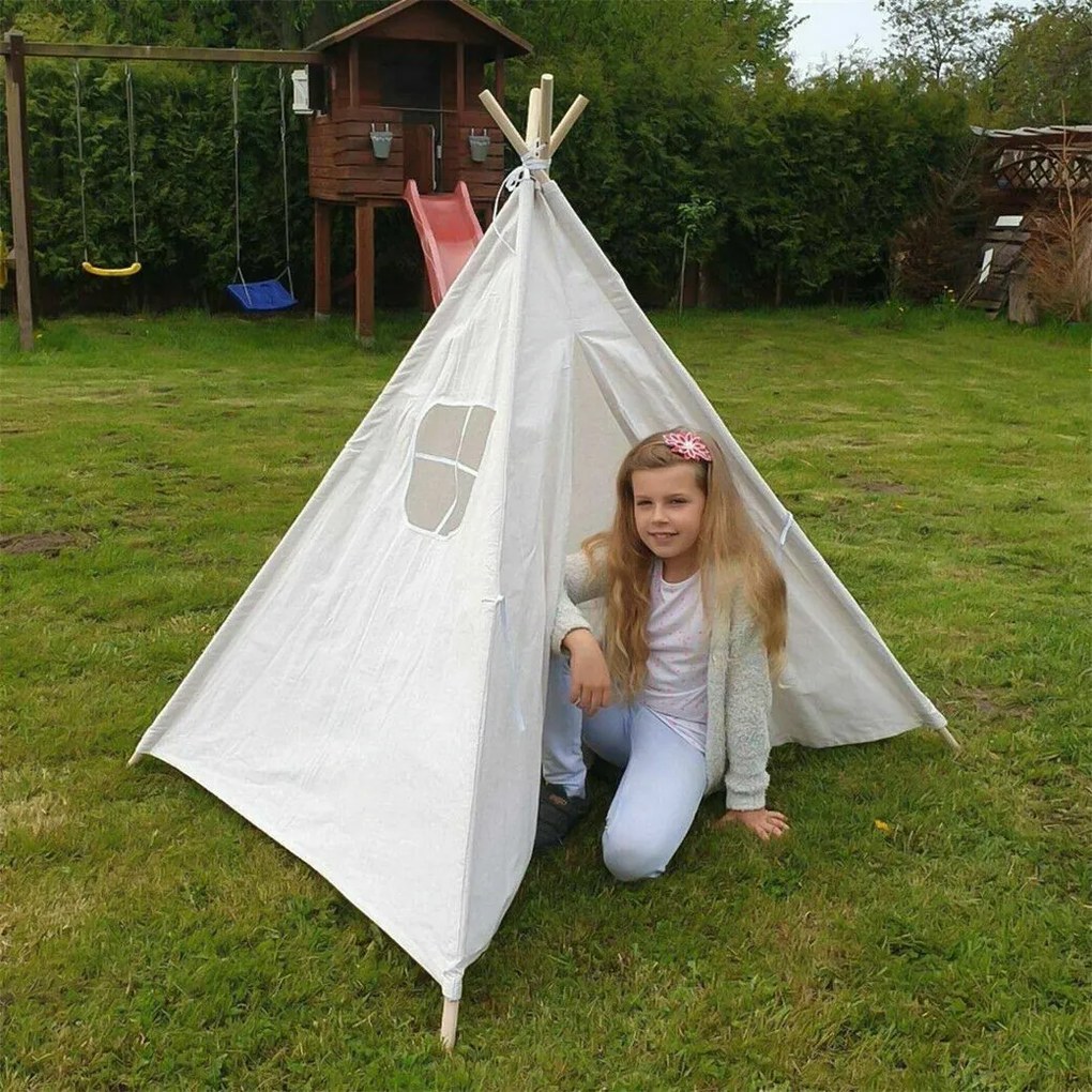 KX KX5187 Detský stan Tipi Wigwam 135 cm sivý