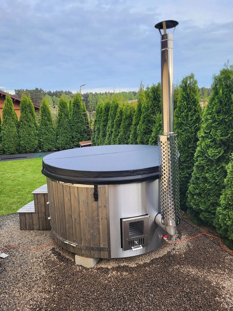 Drevená balia 225 cm záhradné kúpele s vírivkou a celoročnou vírivkou
