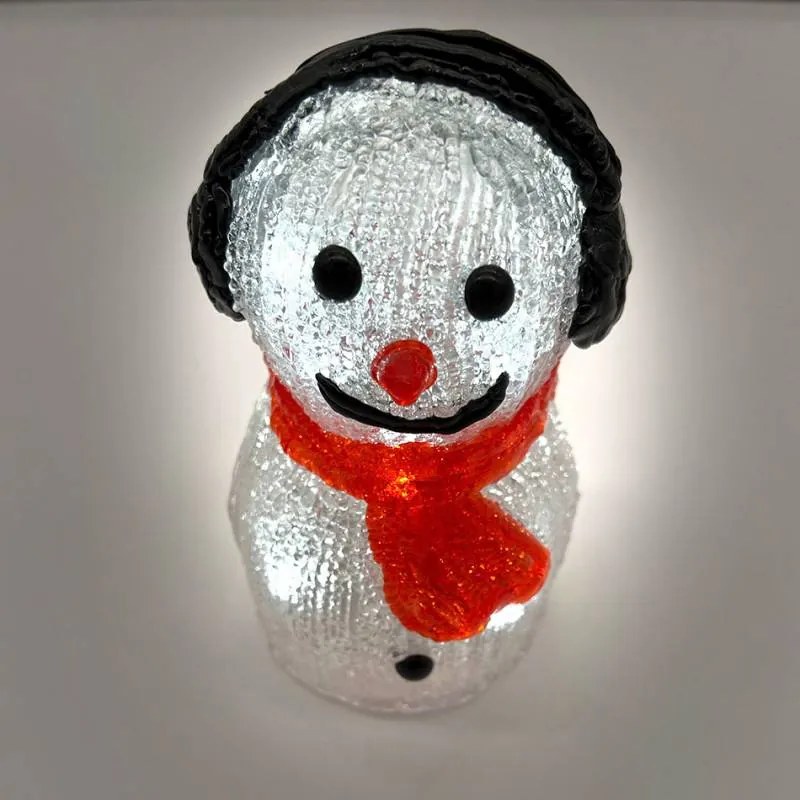 DECOLED LED světelný sněhulák, 15 cm