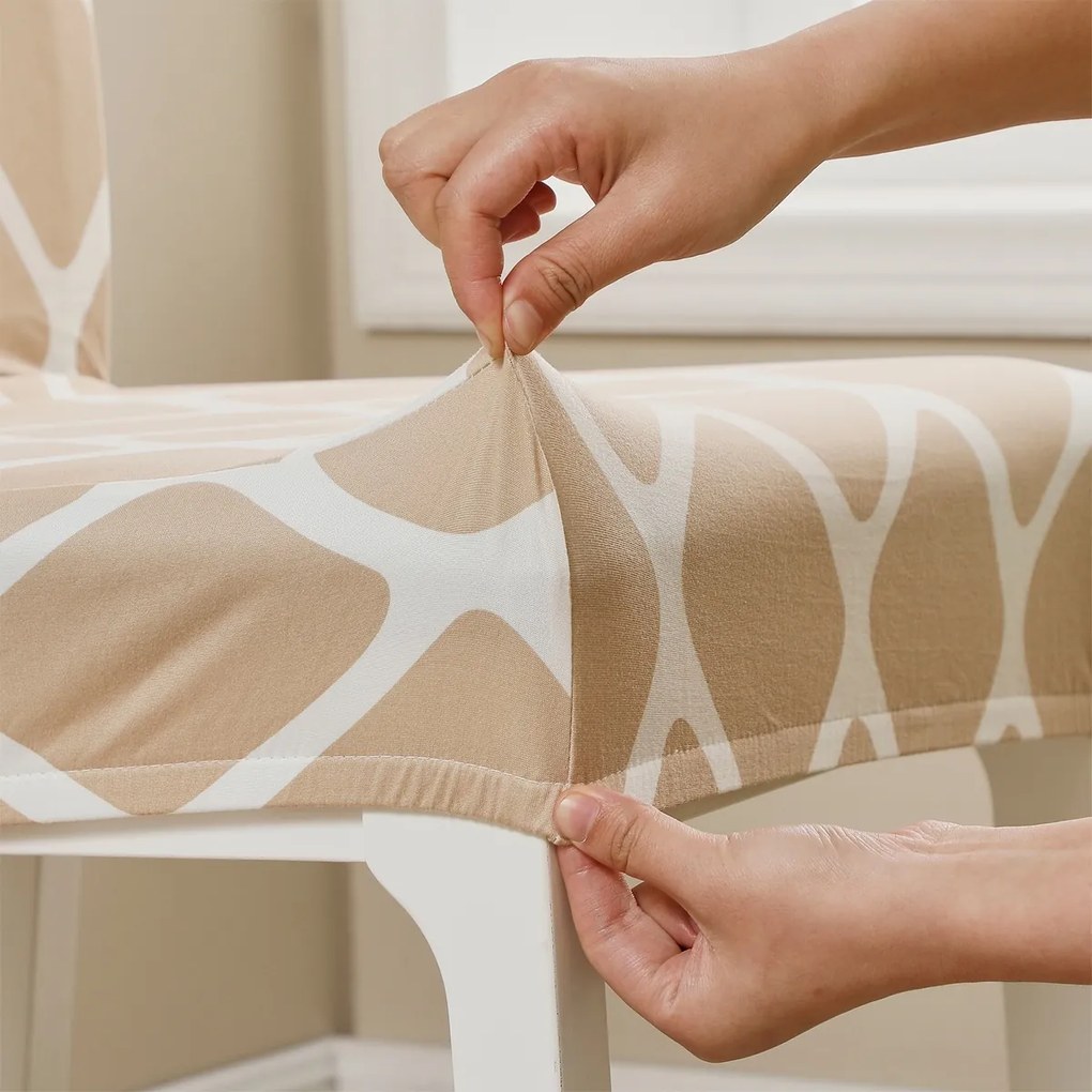 4Home Napínací poťah na stoličku Sand 45 - 50 cm, sada 2 ks