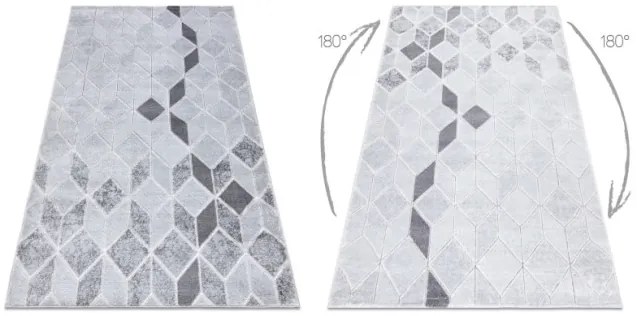 Koberec MEFE B400 Kocka, geometrický 3D štrukturálny - sivý
