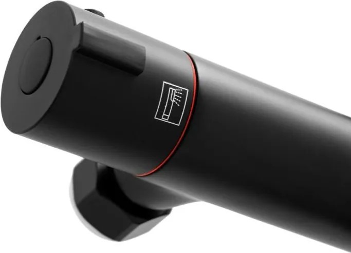 Erga Bergen, sprchový set s termostatickou batériou a dažďovou sprchou 30 cm, čierna matná, ERG-YKA-BP.BERGEN THERM 30 BLK