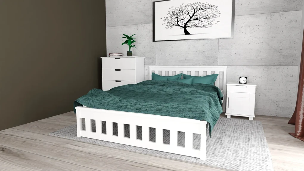 Posteľ MAICA 90 x 200 cm, biela Rošt: Bez roštu, Matrac: Matrac Coco Maxi 20 cm