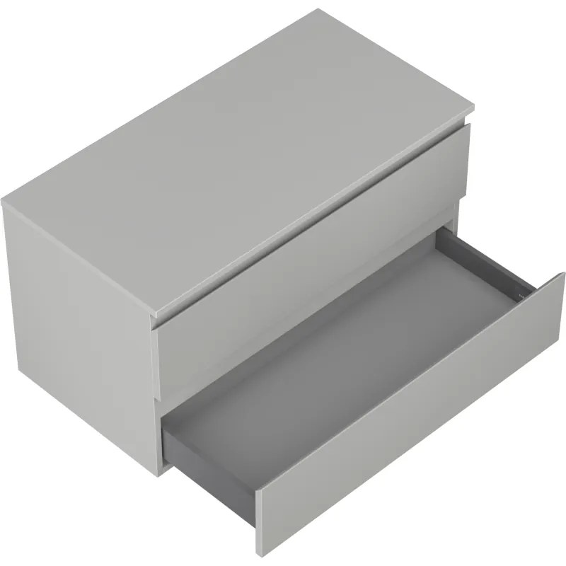 Mexen Orio, kúpeľňová skrinka 90 cm s hornou doskou, 2 zásuvky, sivá matná, 91A10-09047-2-BFFC62