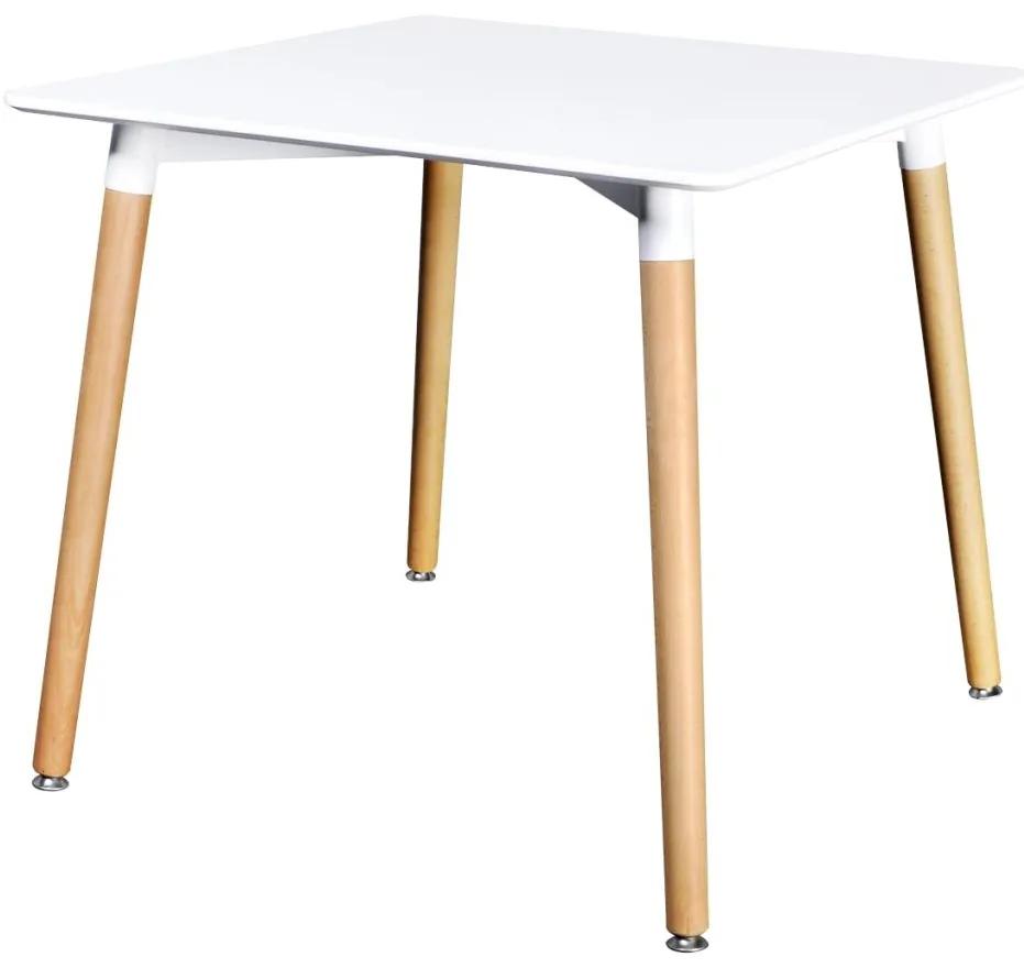 vidaXL Jedálenský stôl, MDF, štvorcový, biely