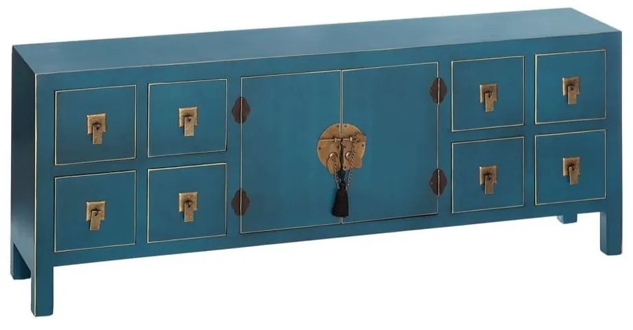 Modrá nízka komoda 130x50,5 cm Oriente – Ixia