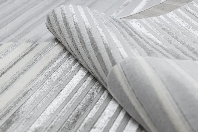 Koberec LIRA E2681 Pruhy, štrukturálny, glamour - sivý