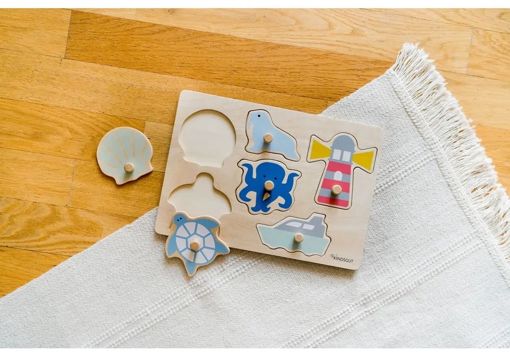 Drevené vkladacie puzzle (počet dielikov 6) Ocean – Kindsgut