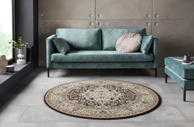 Koberec Hanse Home Mirkan Skazar Isfahan krémový / hnedý kruh