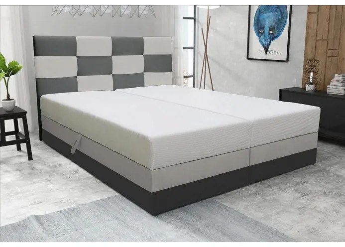 Dizajnová posteľ MARLEN 140x200, šedá + béžová