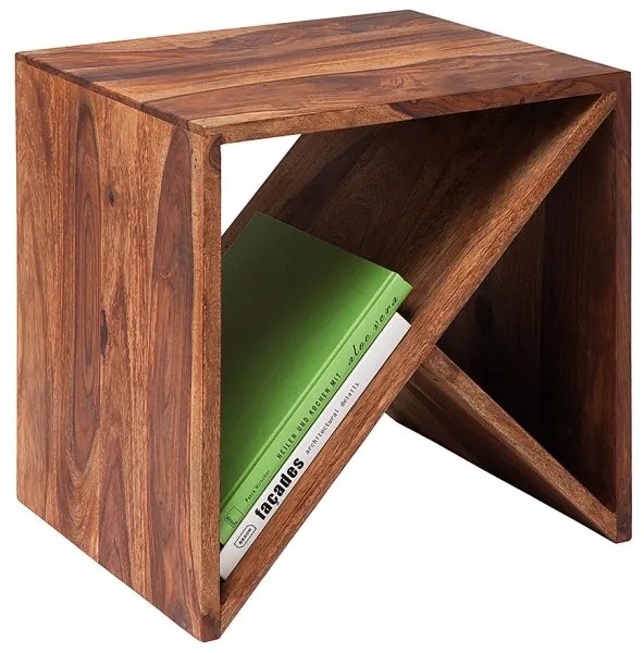 Odkladací stolík Kali 40x40x35 indický masív palisander Super natural
