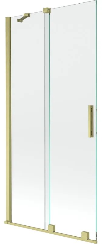 Mexen Velar vaňová zástena dvojkrídlová Posuvný 95 x 150 cm, Priehľadné, zlatý kefovaný - 896-095-000-01-55