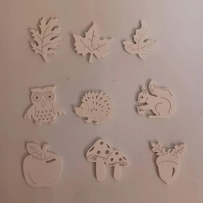 Drevená dekorácia, 4 cm, biela