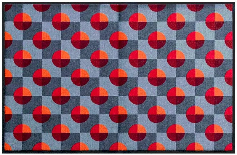 Geometrické vzory- premium rohožka - červeno-sivá (Vyberte veľkosť: 85*55 cm)