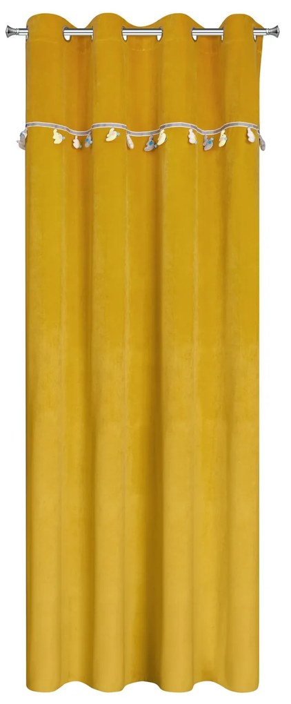 DETSKÝ ZATEMŇOVACÍ ZÁVES NA KRÚŽKOCH KIDS 1 140X250 CM HORČICOVÁ