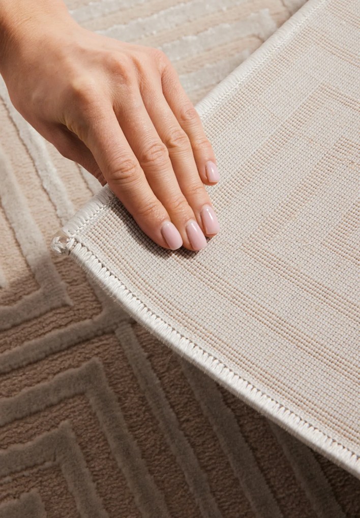 ELLE Decoration, Kusový koberec Perles 106183 Cream Beige z kolekcie Elle, 120x170, béžová, obývacia izba