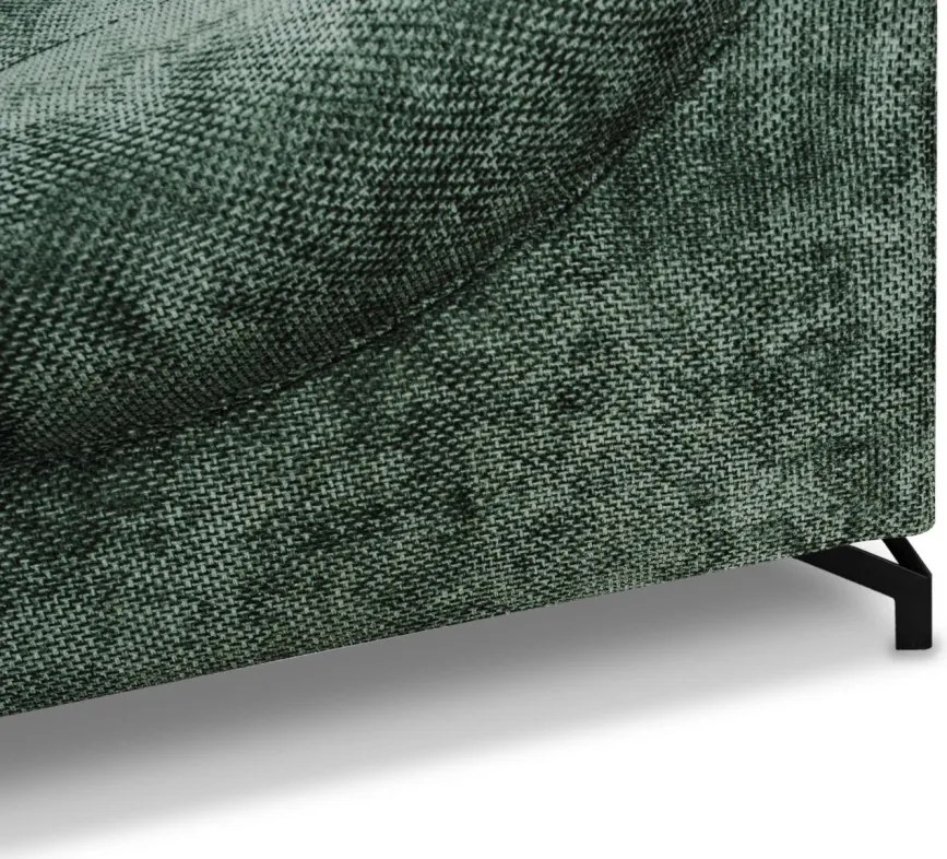 Rohová sedačka Kati, šedo-zelená látka, ľavý roh