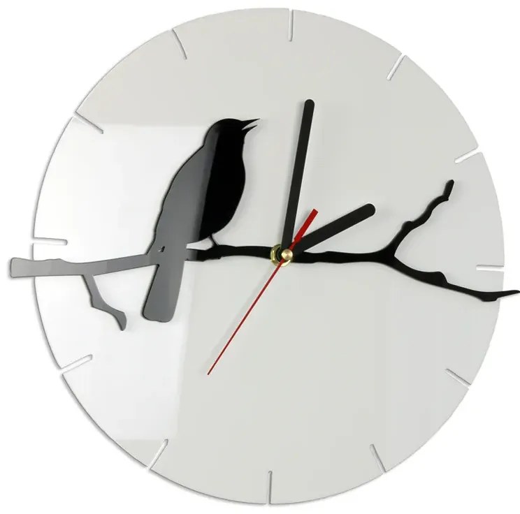 Nástenné hodiny Birdy 30 cm čierne/biele
