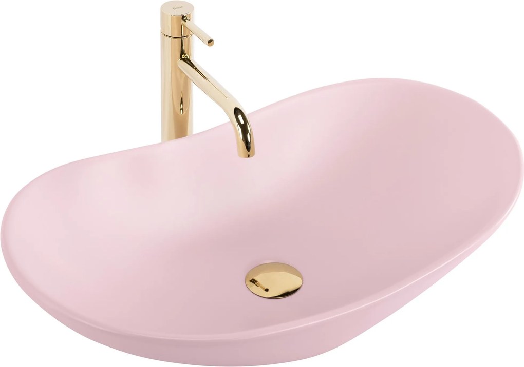 Keramické umývadlo na dosku REA ROYAL Powder Pink mat