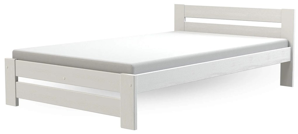 DL Jednolôžková borovicová posteľ 120x200 Marika - biela