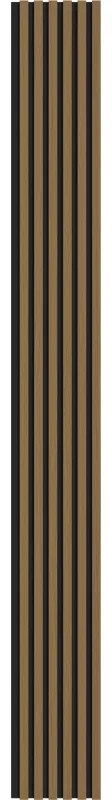 Mexen Lam-F, akustické stenové lamely 275 × 30 cm, plstený podklad 8 mm, technická dyha, teak zlatistý, S105-275307-3015-014