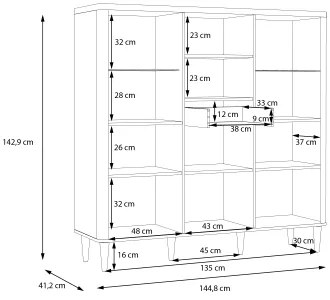 Vitrína VIRO hnedá/béžová