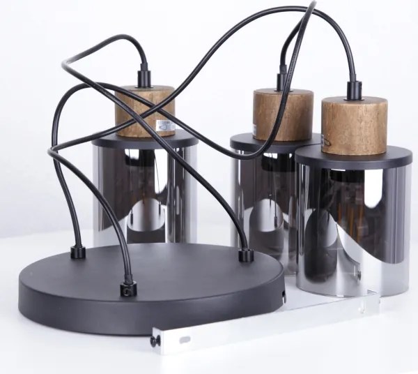 Globo 15707-3HR - Luster na lanku REID 3xE27/15W/230V pr. 27 cm dub