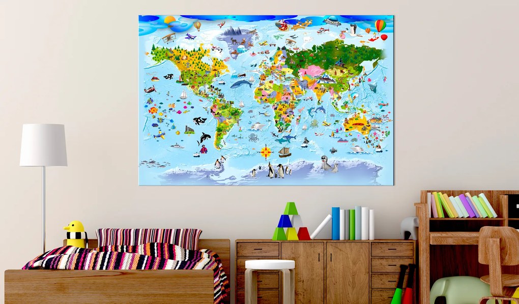 Artgeist Obraz na korku - Children's Map: Colourful Travels [Cork Map] Veľkosť: 120x80