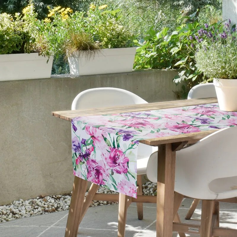 Dekorstudio Vodeodolný behúň na stôl GARDEN - ružový 40 x 140 cm