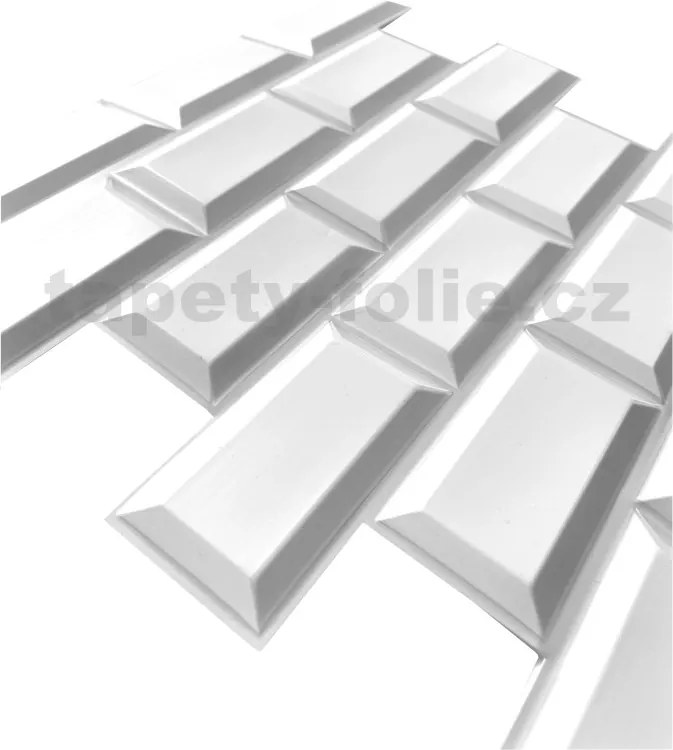 Samolepiace PVC panely 3D panely PCVS06, rozmer 30 x 30 cm, obklad biely, IMPOL TRADE