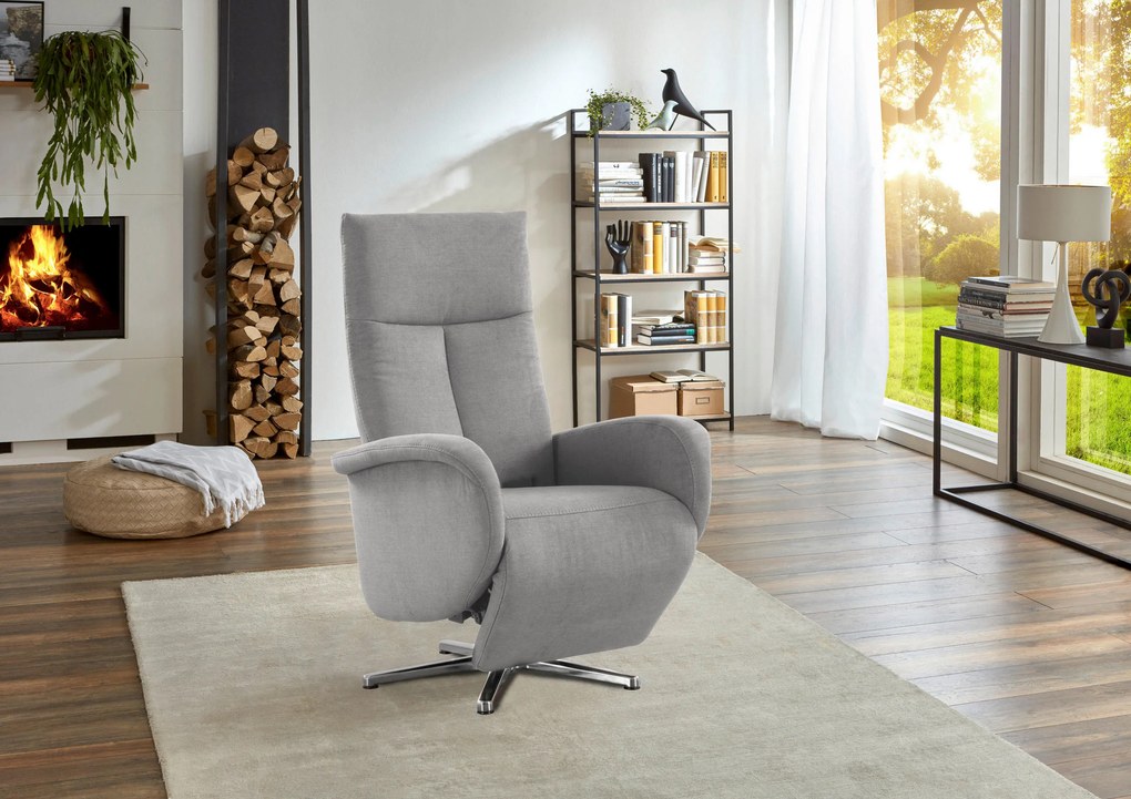 XXXLutz RELAXAČNÉ KRESLO, textil, strieborná Sit & More - Online Only obývacie izby - 000144006125